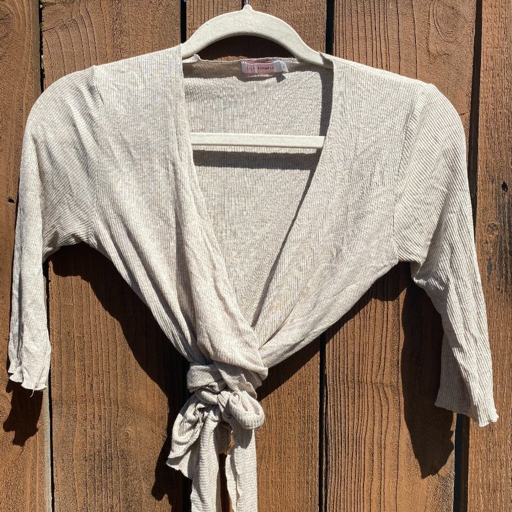 Lily Ashwell Ribbed Wrap Top, Size M